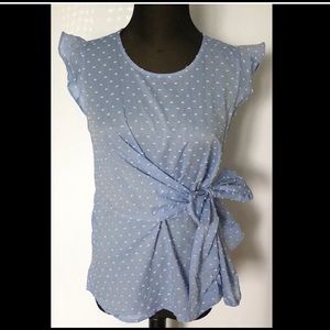 Collective Concepts BlueWhite PeplumTop SizeS NWOT